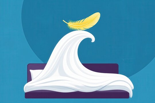 Feather Bed Linen Illustration for Sleep and Wellness