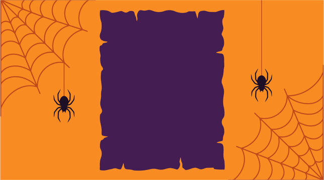 A spooky and delightful halloween background featuring intricate spiderwebs creepy crawly spiders and a dark mysterious parchment style central design for your celebrations