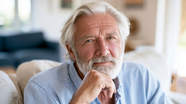 Senior man portrait representing men's health awareness prevention and healthy aging campaign