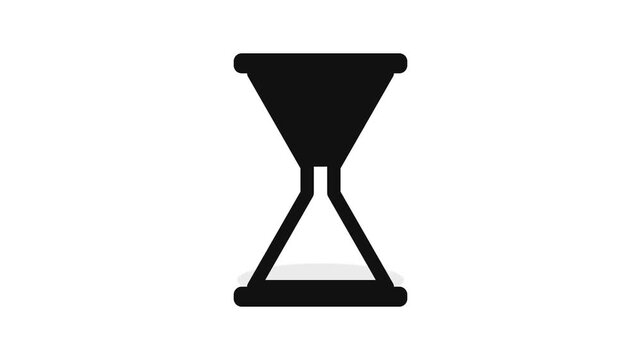 A black hourglass icon on a white background, symbolizing time, waiting, or process.