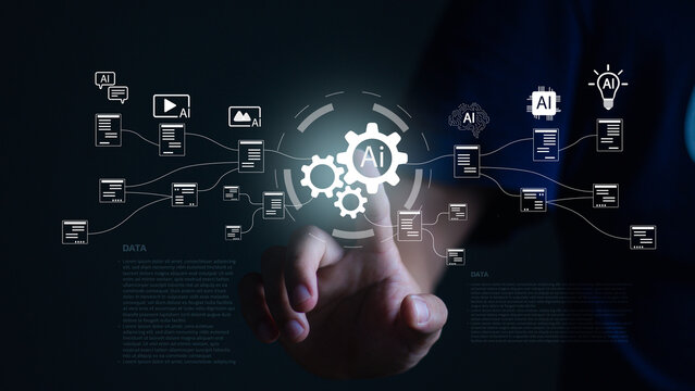 AI automation and network workflow concept representing digital transformation, intelligent systems, data connectivity, process integration, business efficiency, innovation and enterprise technology.