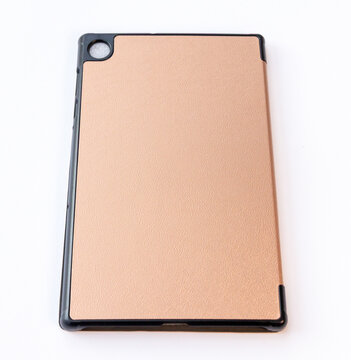 Rose Gold Faux Leather Tablet Case with Black Edges