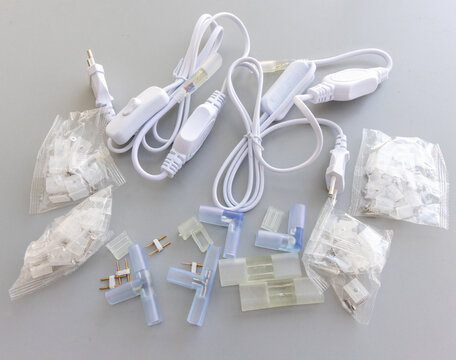 White Electrical Connectors and Installation Accessories for LED Strip Lights