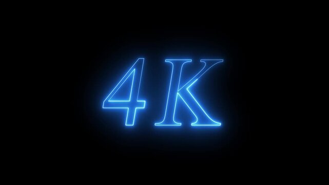 Glowing  Purple Neon 4K Followers Social Media Milestone Celebration Text Overlay Animation Isolated on Dark Black Background - Futuristic 4000 Subscribers Achievement Counter Graphic Element