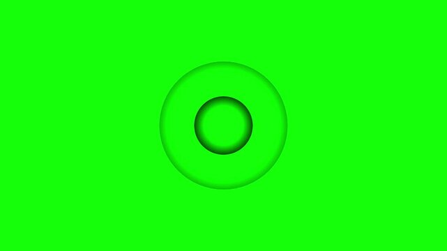 Black concentric circle icon with glowing circular rings, simple abstract target symbol, radar signal, speaker, ripple effect, technology, communication, 4k animation .