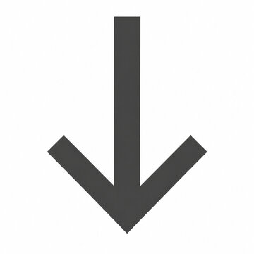 Black down arrow on white background