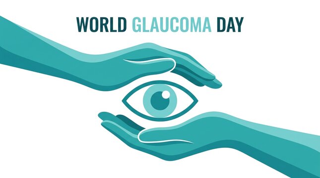 World Glaucoma Day awareness hands holding eye
