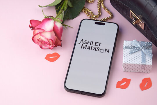 Ashleymadison dating app on smartphone screen.