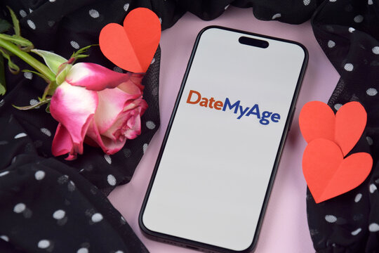 DateMyAge dating app on smartphone screen.