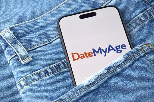 DateMyAge dating app on smartphone screen.