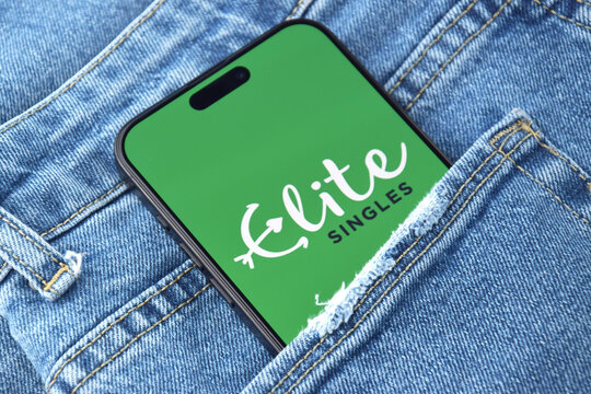 Elitesingles dating app on smartphone screen.