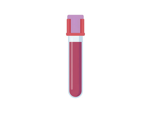 Blood sample tube vial icon flat vector illustration isolated on white background