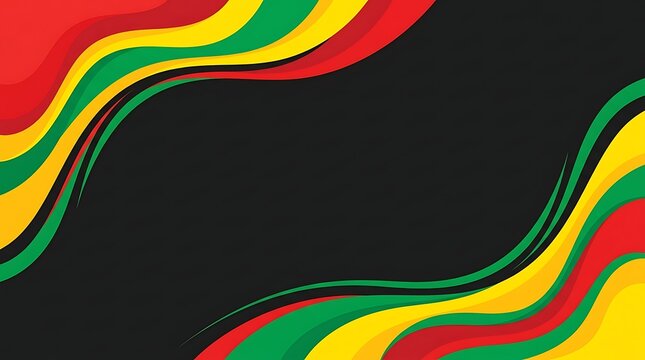 Abstract wavy background with red yellow and green colors celebrating the spirit of black history month