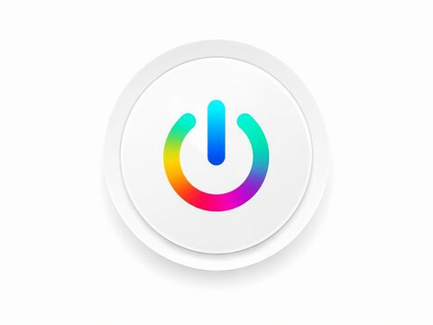 Modern power button icon with colorful gradient design