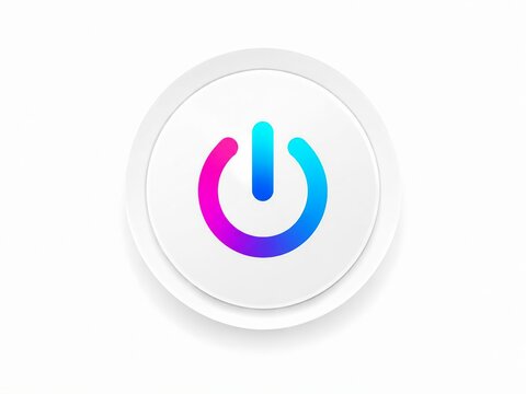 Modern power button icon with purple and blue gradient