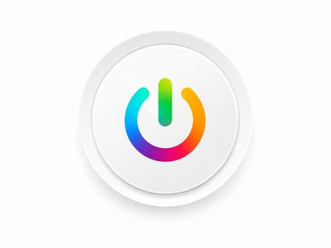 Modern colorful power button icon with gradient effect