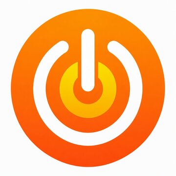 Bright modern power button icon with glowing effect