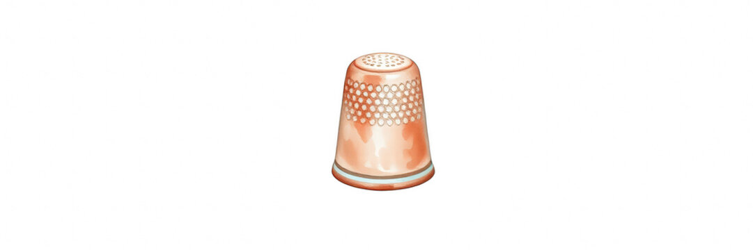 Copper metal thimble isolated on black