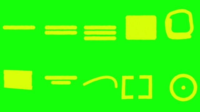 10 in 1 Yellow Highlighter Text Pack 4K Green Screen Hand Drawn Overlay.