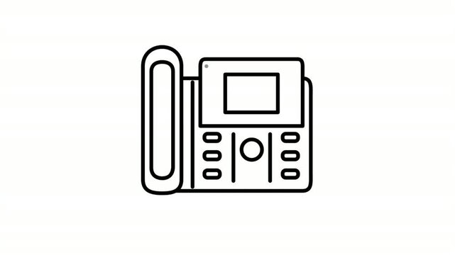 fax animated icon showing office telephone machine outline