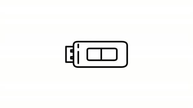 flash drive animated showing USB memory stick outline