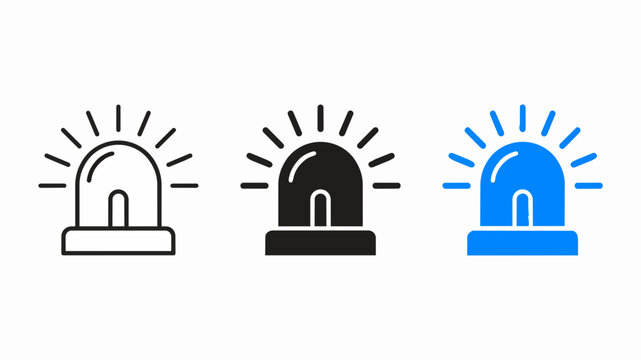 Alarm sirens icon set