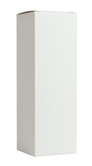 Fototapeta premium Blank white tall rectangular cardboard box with metallic gold trim