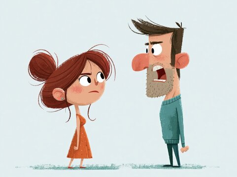 Angry man yelling at displeased woman, communication breakdown