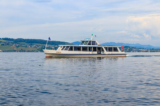 Passenger ship sailing on Lake Zurich, Switzerland
