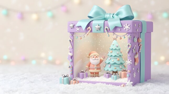Creative festive Christmas tree made of stacked macarons or objects with a moody atmosphere
