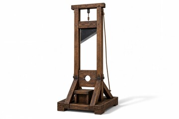 Naklejka premium Historic Wooden Execution Device With Blade And Hole