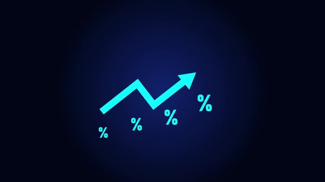 inflation Increase product sales growth, market or consumer price index concept shopping cart with food increase with arrow graph, Economist forecast for the United States.recession. 4k motion video.