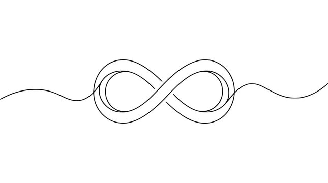 Continuous line drawing of an infinity symbol on a white background.
