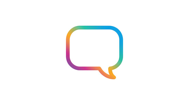 Colorful rainbow speech bubble icon illustration design element isolated on transparent background