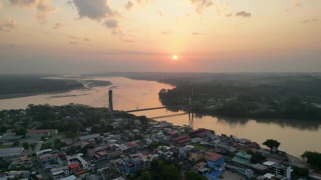 sunset over the city