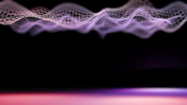 Pastel cybernetic floating grid in 3d space