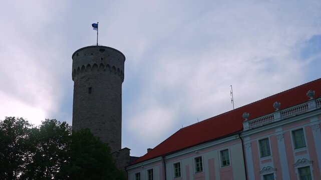 Pikk Hermann tower at Toompea Castle in Tallinn Old Town.