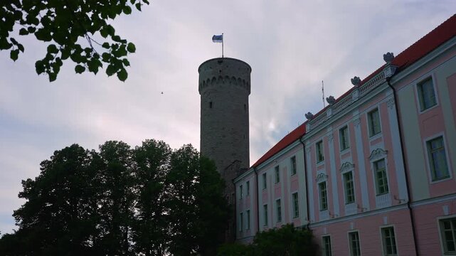 Pikk Hermann tower at Toompea Castle in Tallinn Old Town.