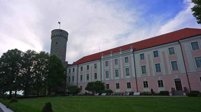 Pikk Hermann tower at Toompea Castle in Tallinn Old Town.