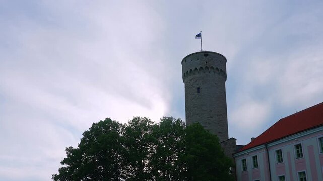 Pikk Hermann tower at Toompea Castle in Tallinn Old Town.