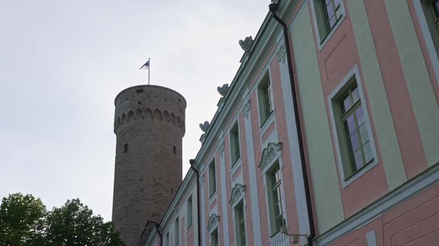 Pikk Hermann tower at Toompea Castle in Tallinn Old Town.
