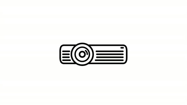 Projector animated icon featuring office presentation device lines