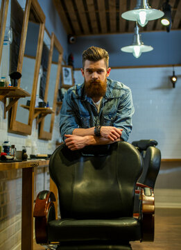 Confident Bearded Barber.