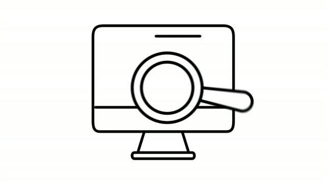 search animated icon featuring web browser search engine lines