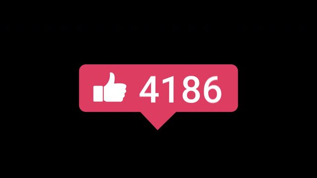 Animated Social Media Like Counter Increasing from 0 to 5000 with Alpha Background