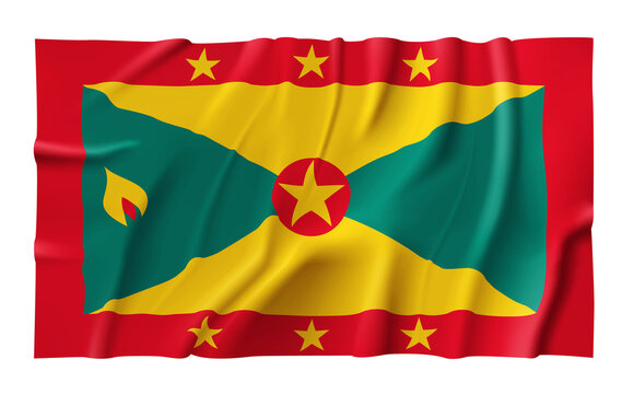Waving Grenada Flag