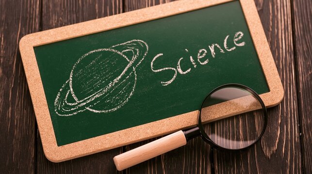 Science education and discovery concept on wooden background