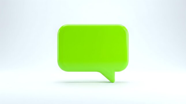 Bright green speech bubble with rounded corners on white background