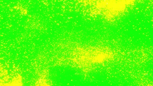 Golden light particles swirl over a green screen key in a bright 3D animation visualising mental turbulence, panic, and chaotic thoughts for VFX video editing