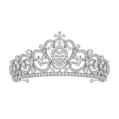 Silver bridal tiara crown set with sparkling diamonds © shuphanida